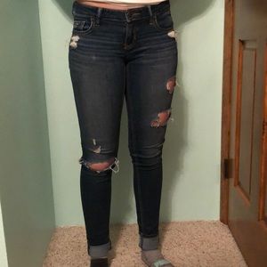 Ripped hollister skinny jeans